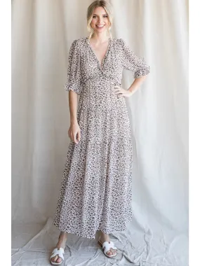 Leopard Maxi Dress in Ivory