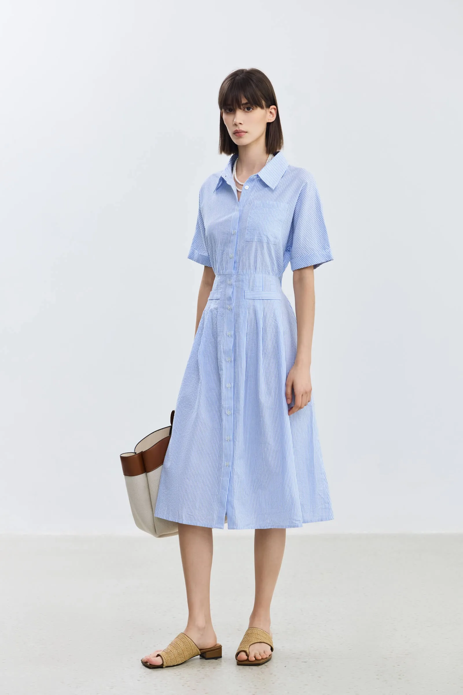 LILY Cotton Striped Dress