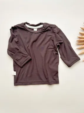 Long Sleeve T-shirt or Bodysuit with Mittens | Baby & Toddler | Luxury Bamboo | Brown