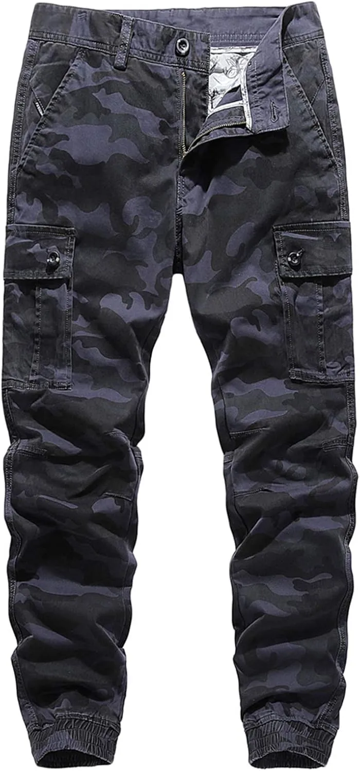 Lu's Chic Men's Chino Pants Cargo Workout Lounge Jogger Work Tapered Streetwear Trousers