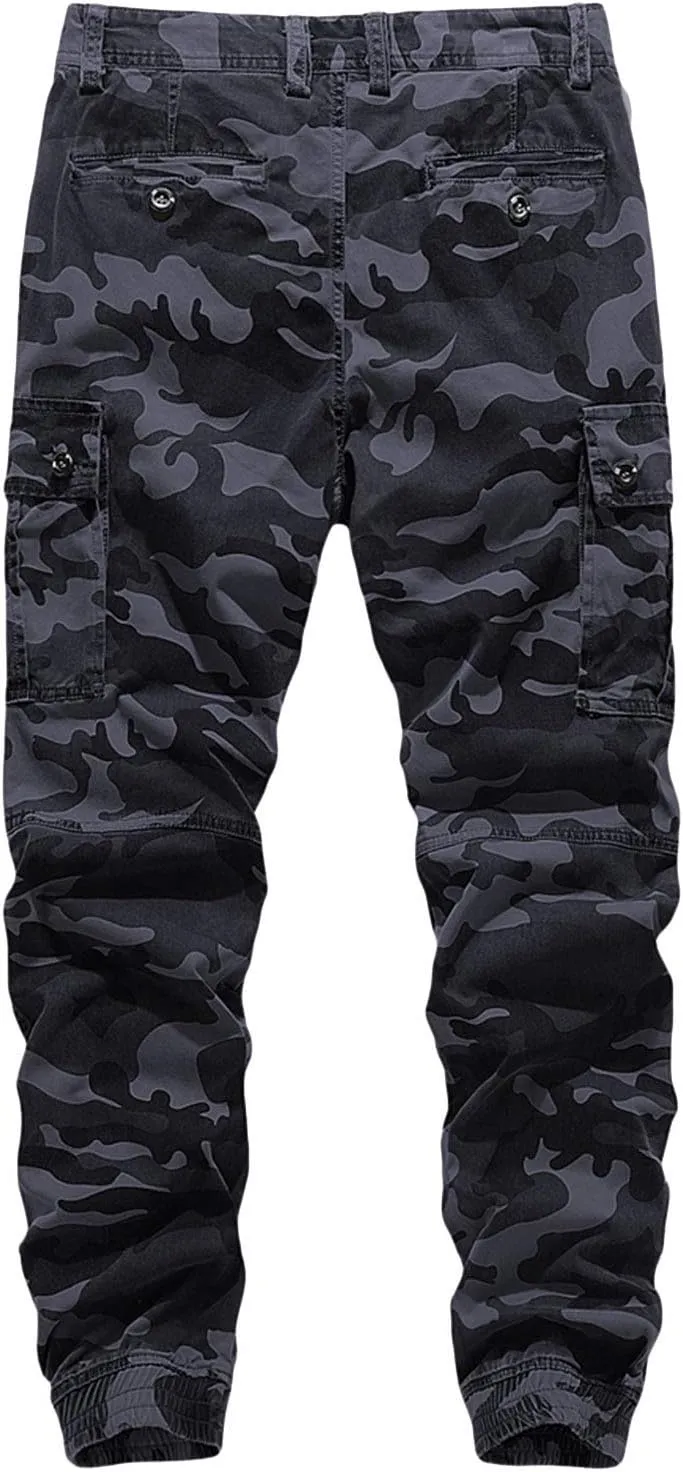 Lu's Chic Men's Chino Pants Cargo Workout Lounge Jogger Work Tapered Streetwear Trousers