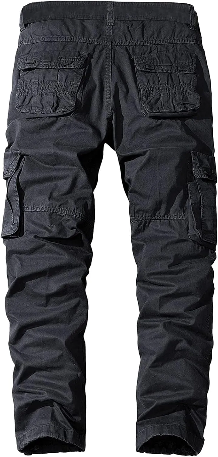 Lu's Chic Men's Chino Pants Cargo Workout Lounge Jogger Work Tapered Streetwear Trousers