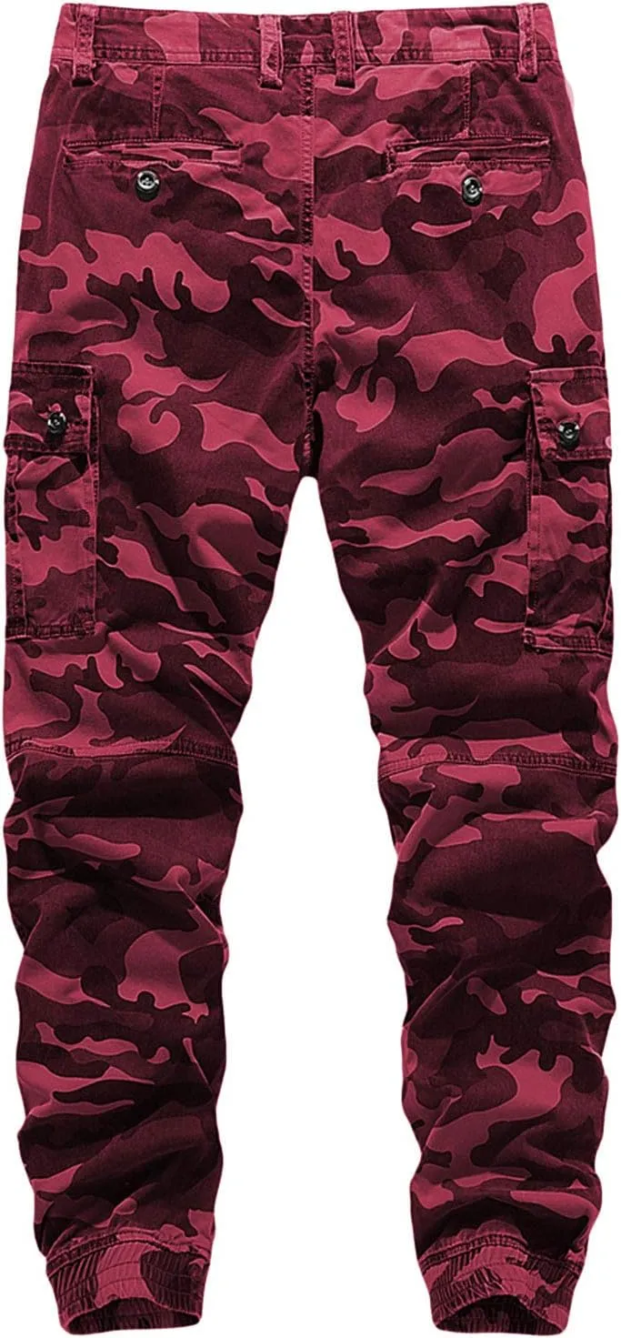 Lu's Chic Men's Chino Pants Cargo Workout Lounge Jogger Work Tapered Streetwear Trousers