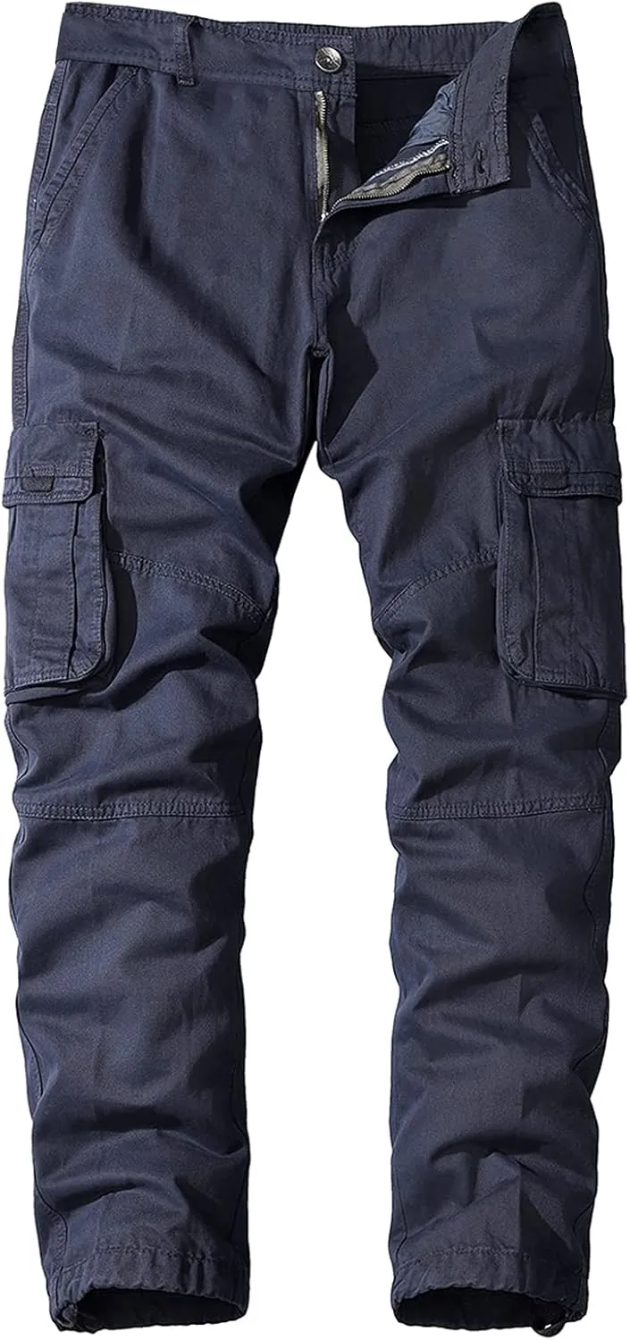 Lu's Chic Men's Chino Pants Cargo Workout Lounge Jogger Work Tapered Streetwear Trousers