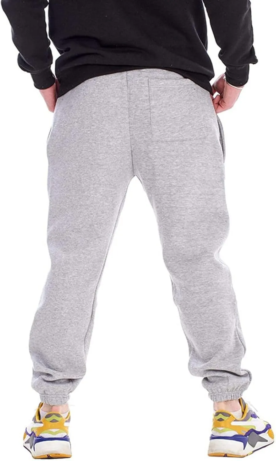 Lu's Chic Men's Sports Pant Snow Sweatpants Lounge Joggers Casual Fleece Lined Pants Slim Fit Soft Jogger Elastic Waist