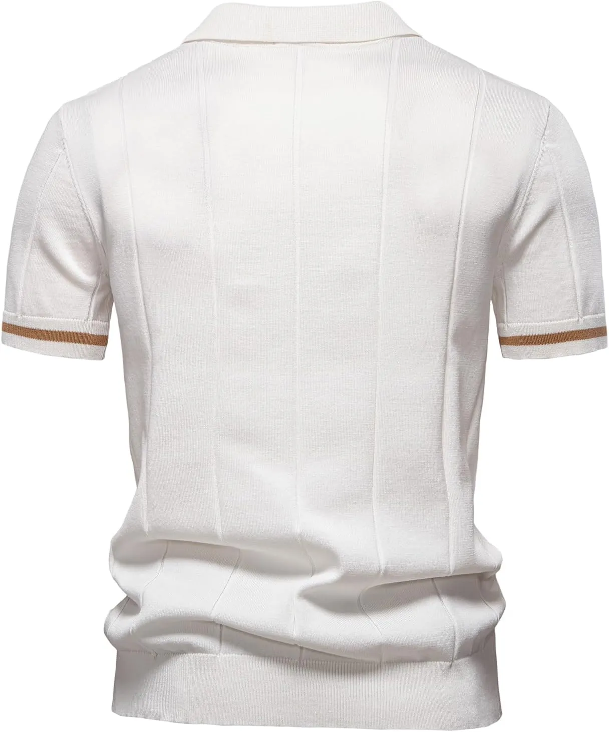 Mens Golf Polo Shirts Short Sleeve Quarter Zip Knit Polos Slim Fit Textured Stretchy Polo Shirt for Men