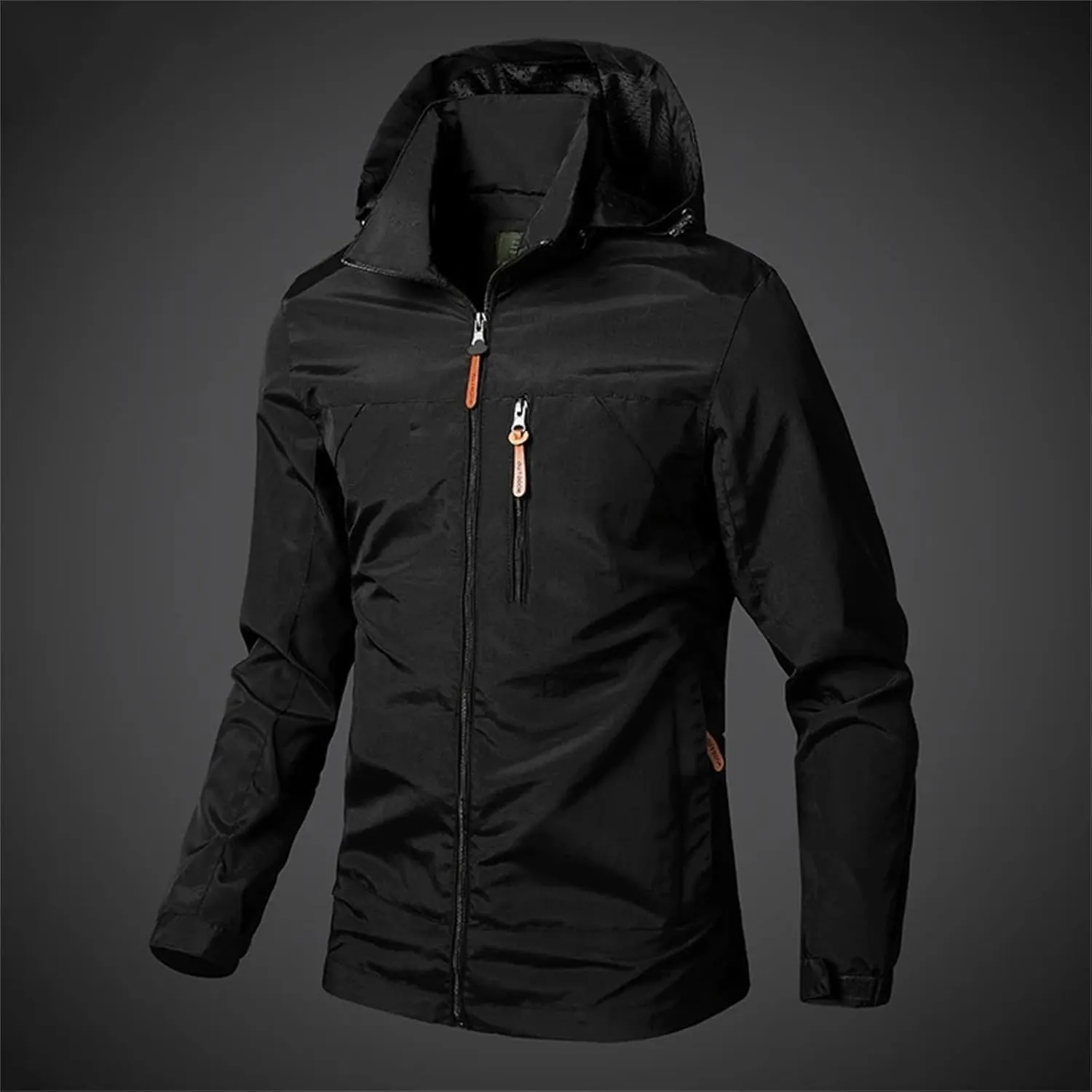 Men's Lightweight Breathable Rain Jacket Windbreaker Windproof Rain Hooded Jackets Outdoor Running Coat for Travel
