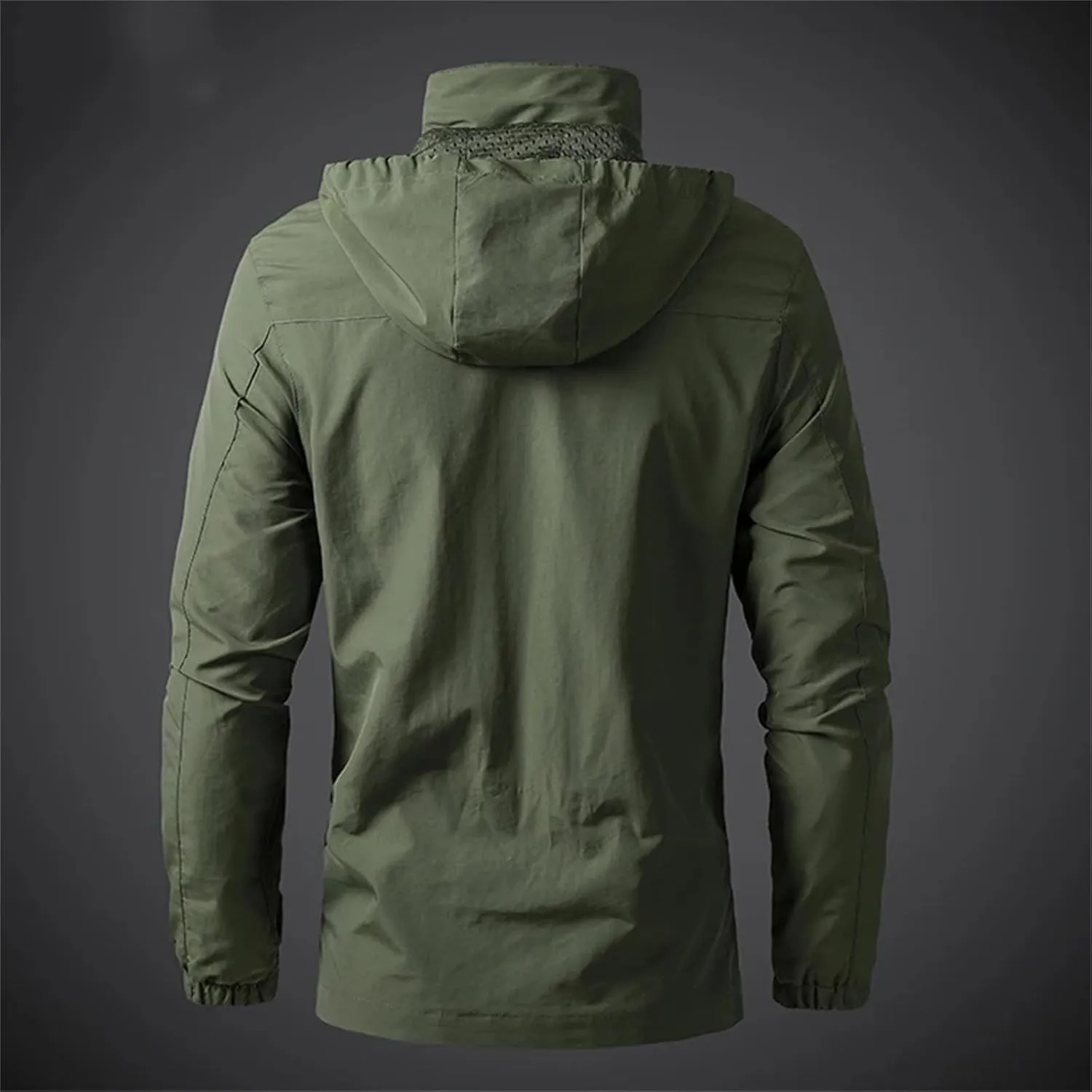 Men's Lightweight Breathable Rain Jacket Windbreaker Windproof Rain Hooded Jackets Outdoor Running Coat for Travel