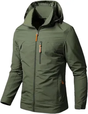 Men's Lightweight Breathable Rain Jacket Windbreaker Windproof Rain Hooded Jackets Outdoor Running Coat for Travel