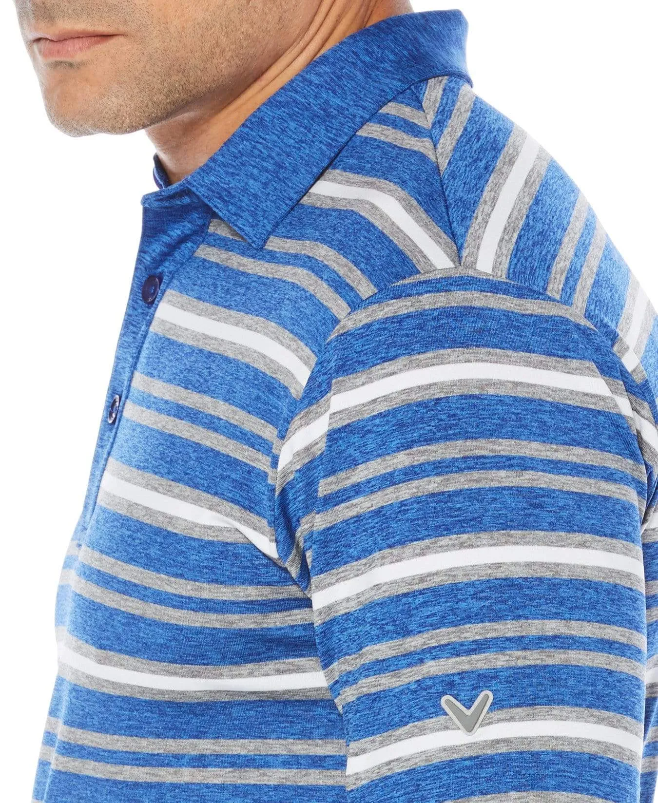 Mens Opti-Soft Heather Striped Polo