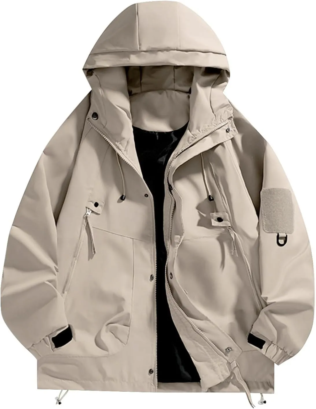 Military Tactical Jacket for Men Outdoor Hiking Soft Shell Lightweight Waterproof Rain Jackets Full Zip Hooded Coats