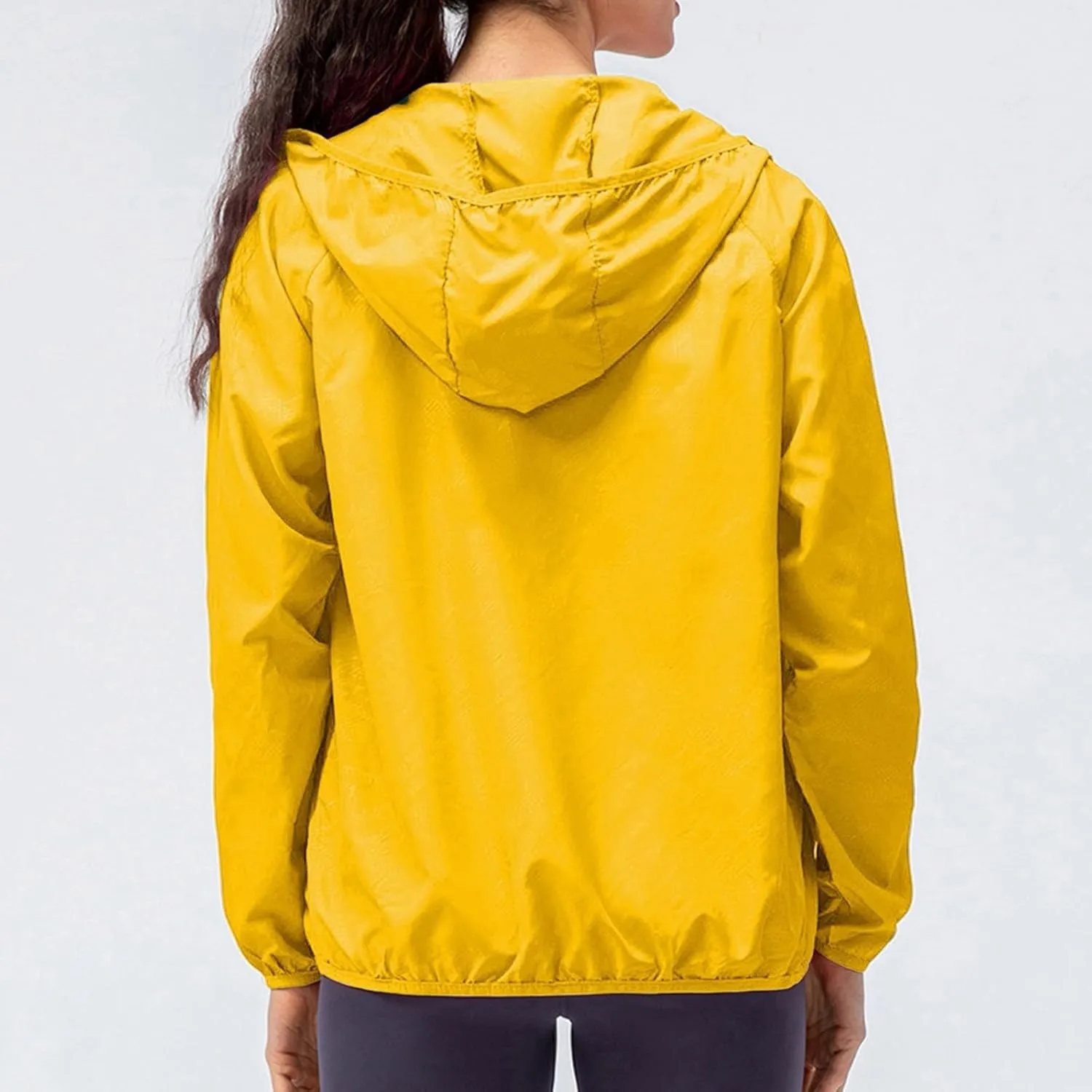 Miyaomn Women's Quick Dry Water-Resistant Hoodie Jacket Breathable Long Sleeve Sun Shirt Full Zip Up Hiking Outdoor Rain Coat