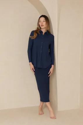 Navy Textured Skirt Set - sold separately