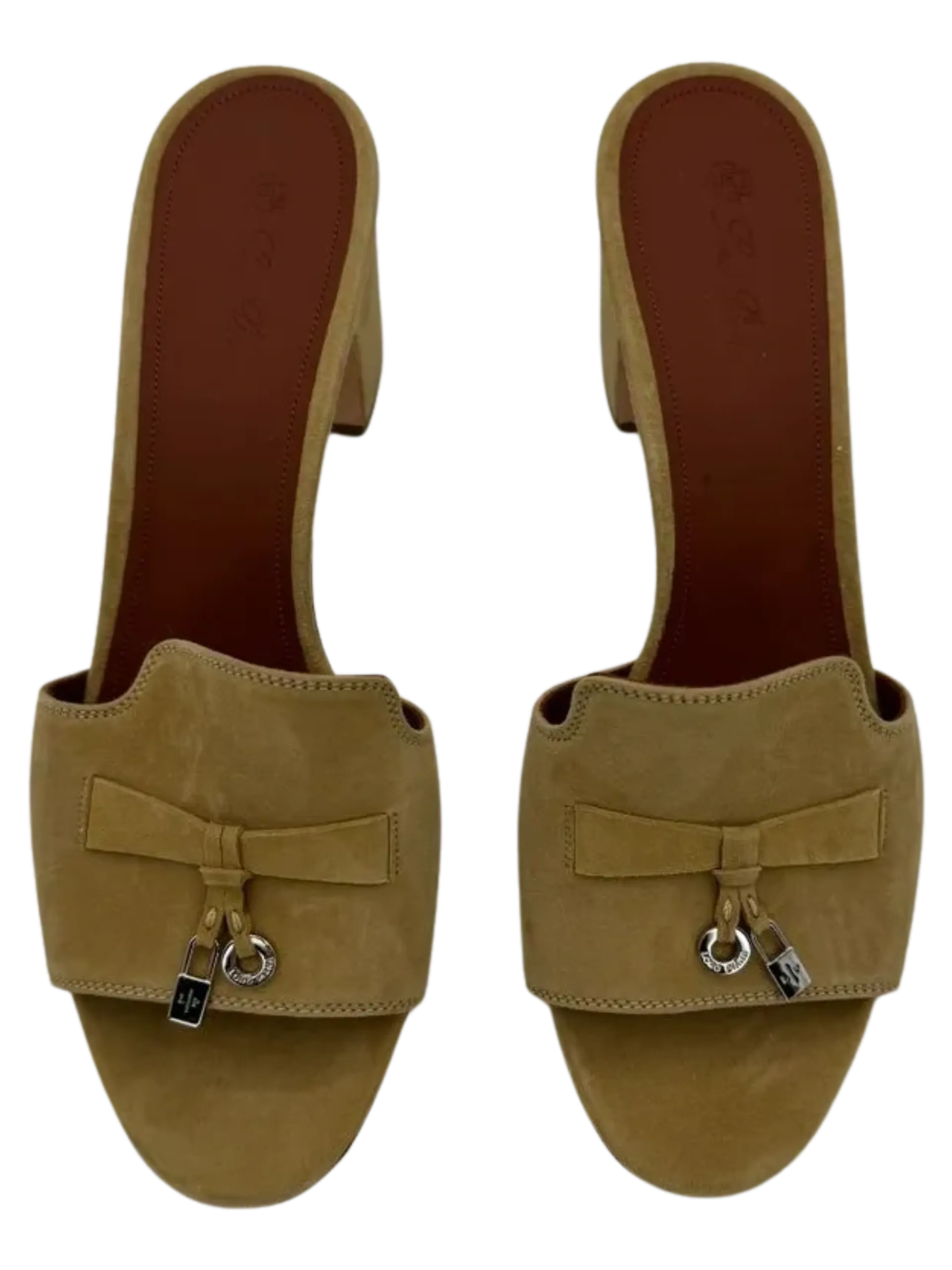 *NEW* LORO PIANA Summer Charms embellished suede mules
