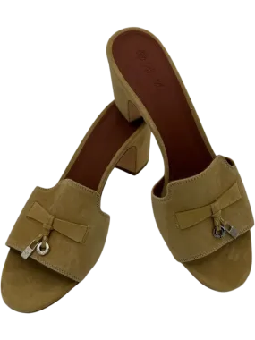 *NEW* LORO PIANA Summer Charms embellished suede mules