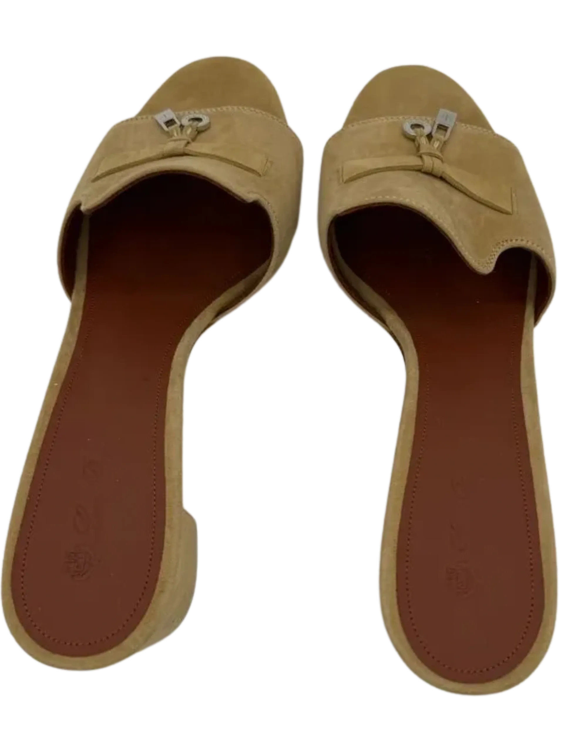 *NEW* LORO PIANA Summer Charms embellished suede mules