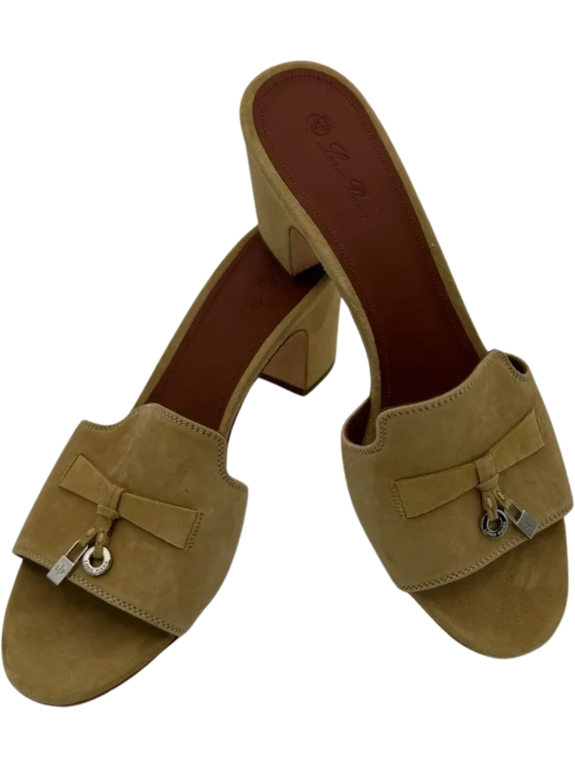 *NEW* LORO PIANA Summer Charms embellished suede mules