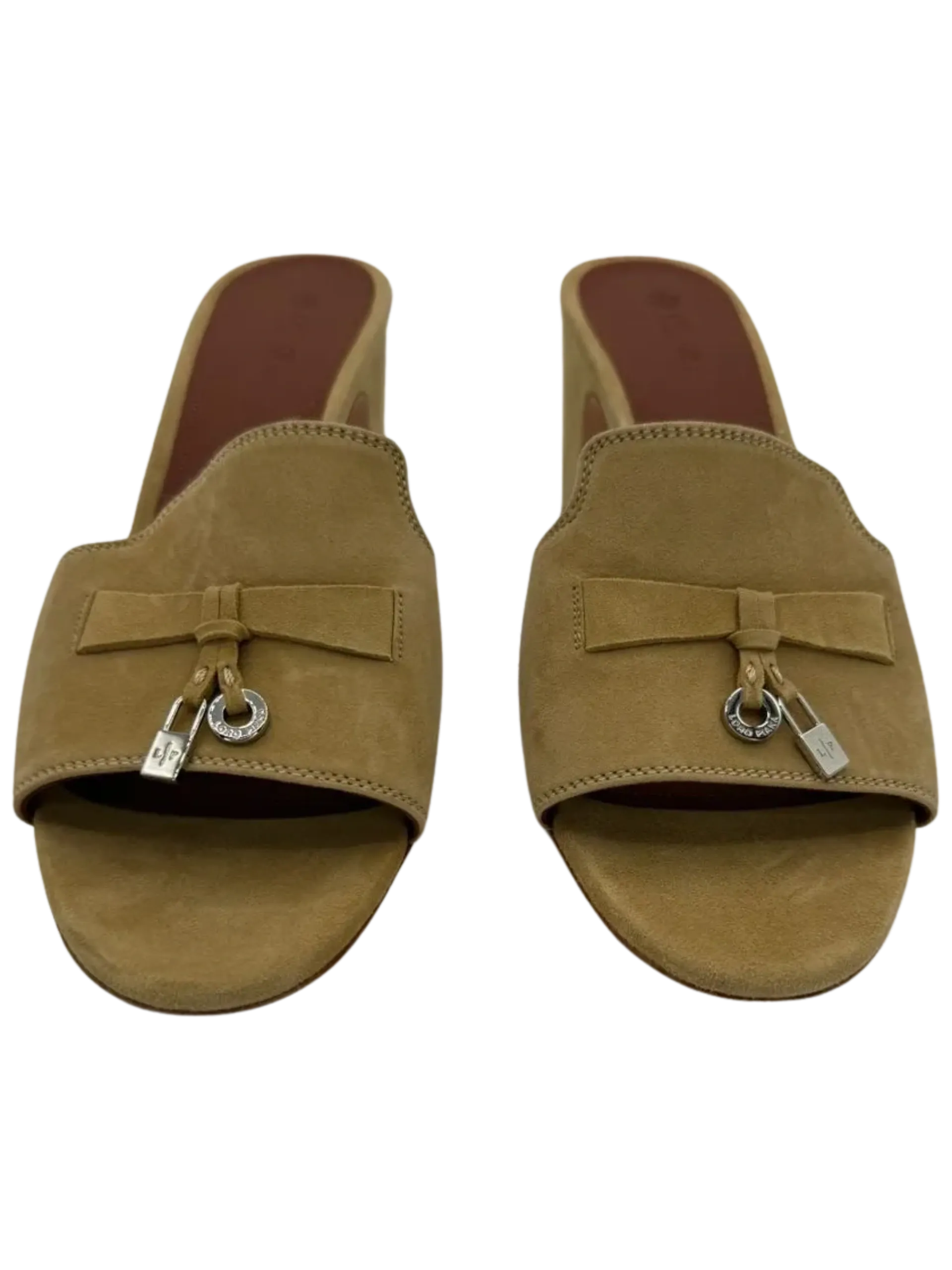 *NEW* LORO PIANA Summer Charms embellished suede mules