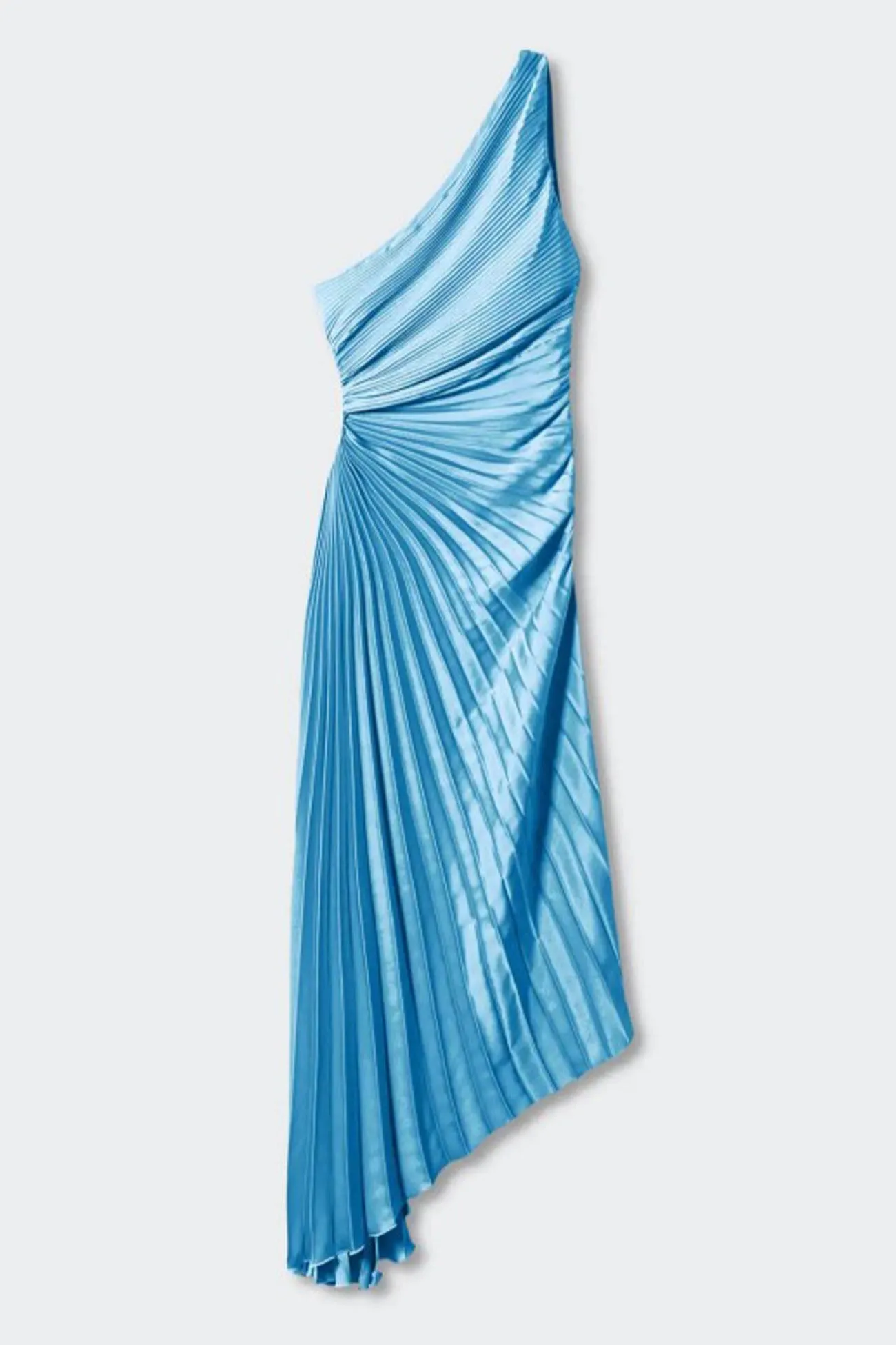 One Shoulder Pleated Cutout Asymmetrical Dress