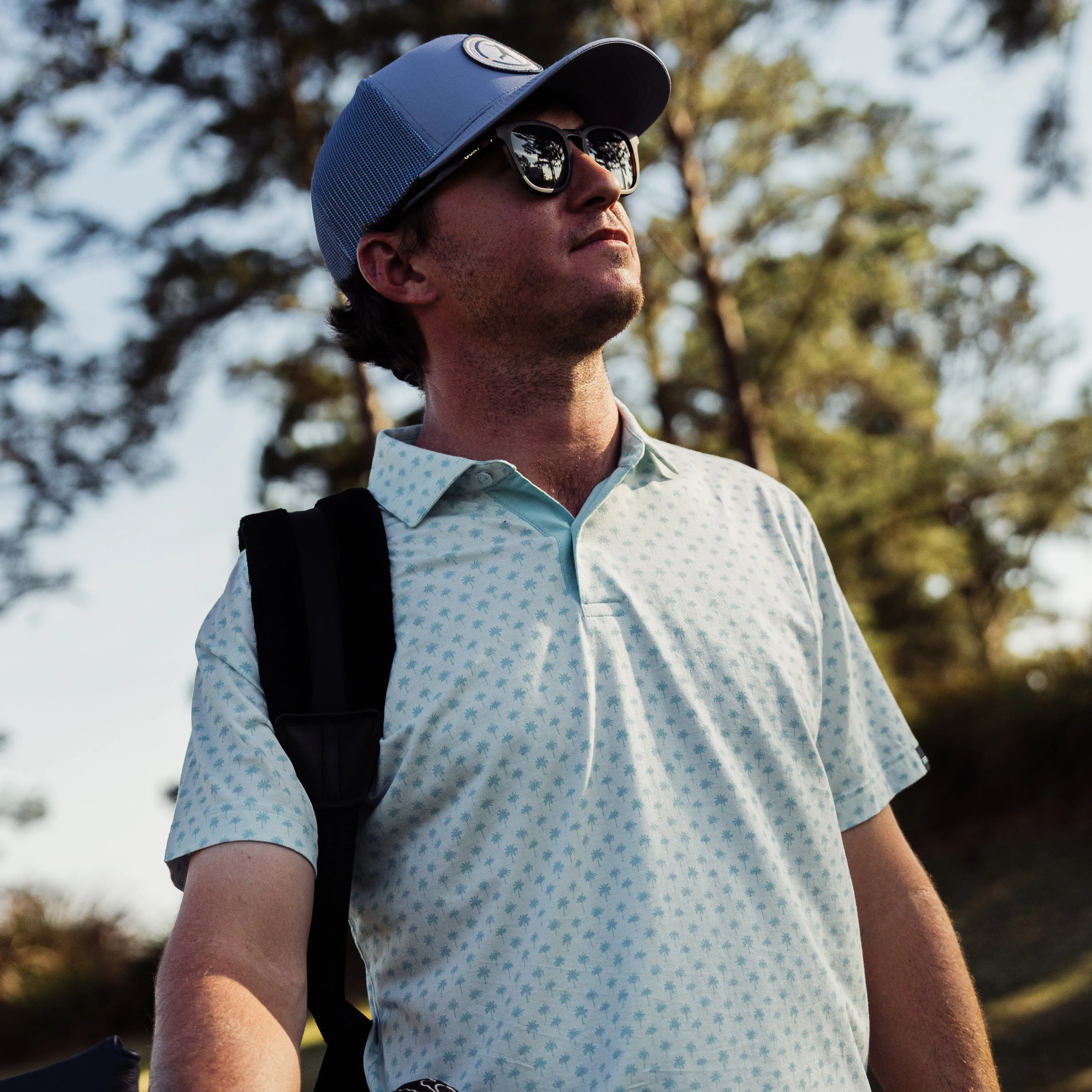 Palm Print - Soft Landing Natural Performance Polo