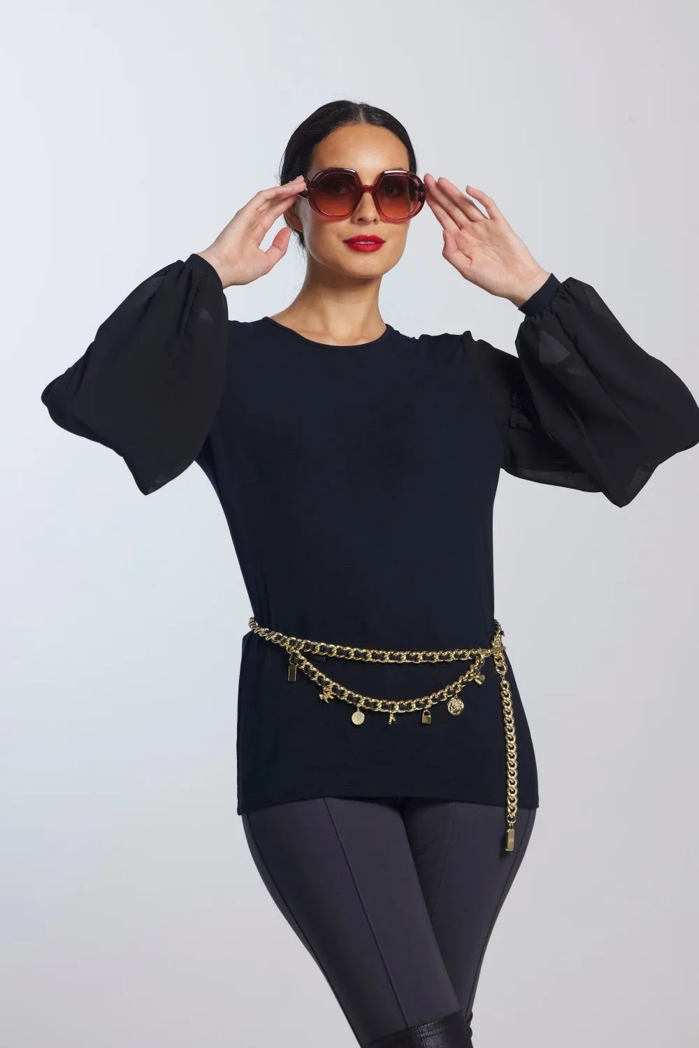 Paula Ryan Soft Sleeve Merino Body Turtleneck Top