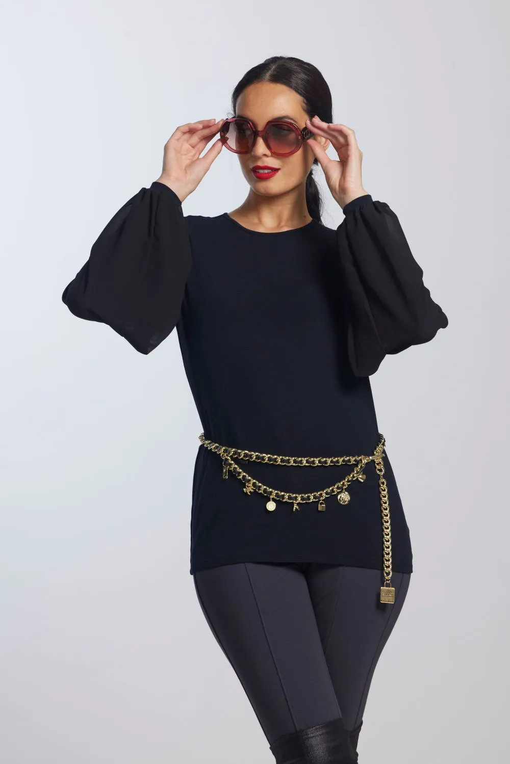 Paula Ryan Soft Sleeve Merino Body Turtleneck Top