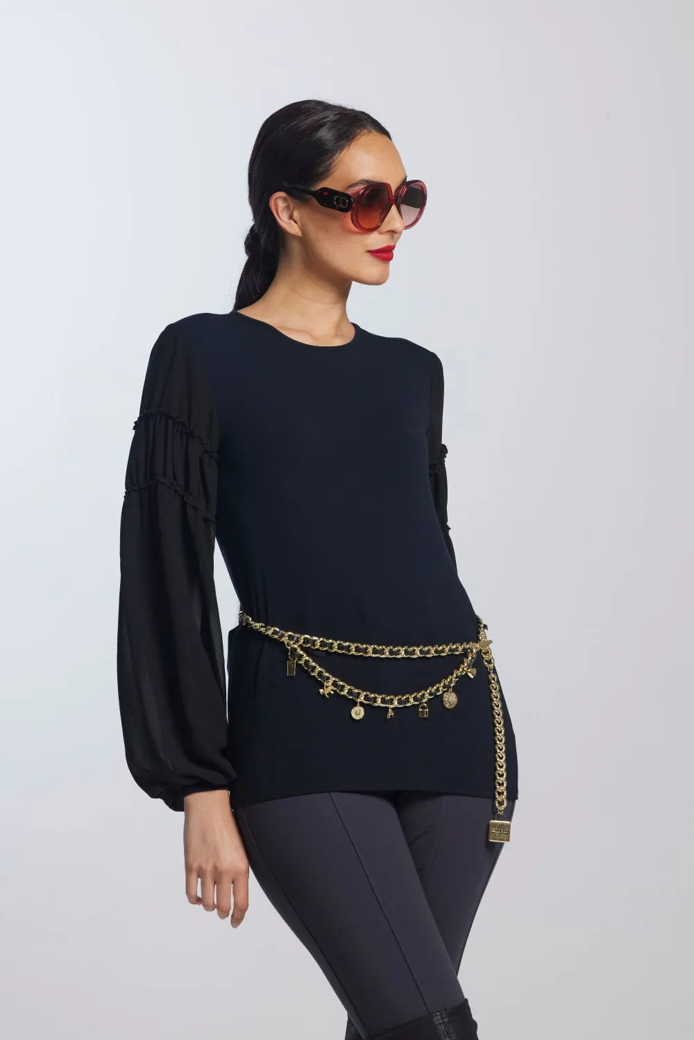 Paula Ryan Soft Sleeve Merino Body Turtleneck Top