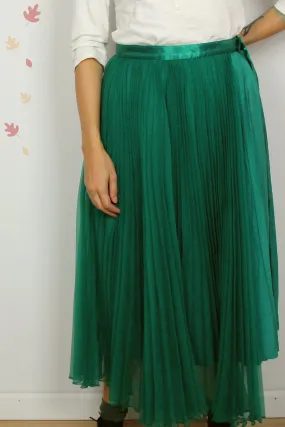 Pleated Green Skirt