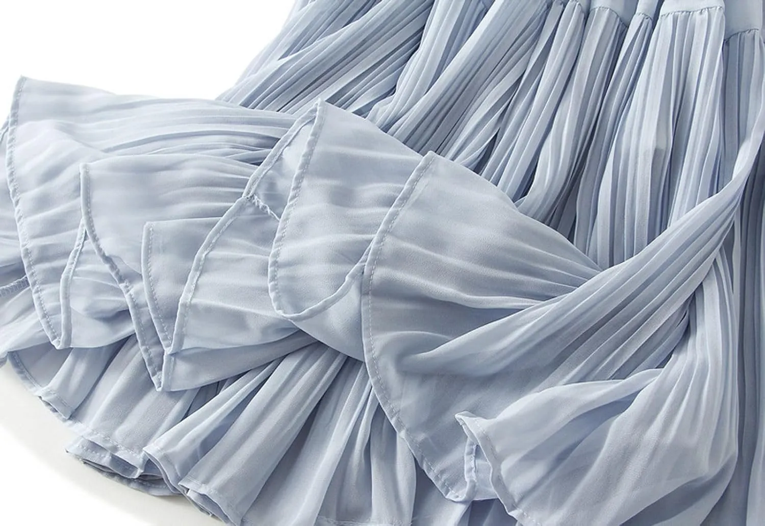 Pleated Midi Skirt for Women High Waist Flowy Long Skirts Casual A-Line Skirt for Daily Outfits