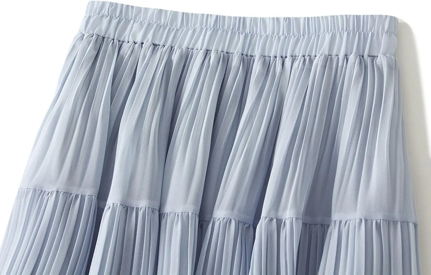 Pleated Midi Skirt for Women High Waist Flowy Long Skirts Casual A-Line Skirt for Daily Outfits