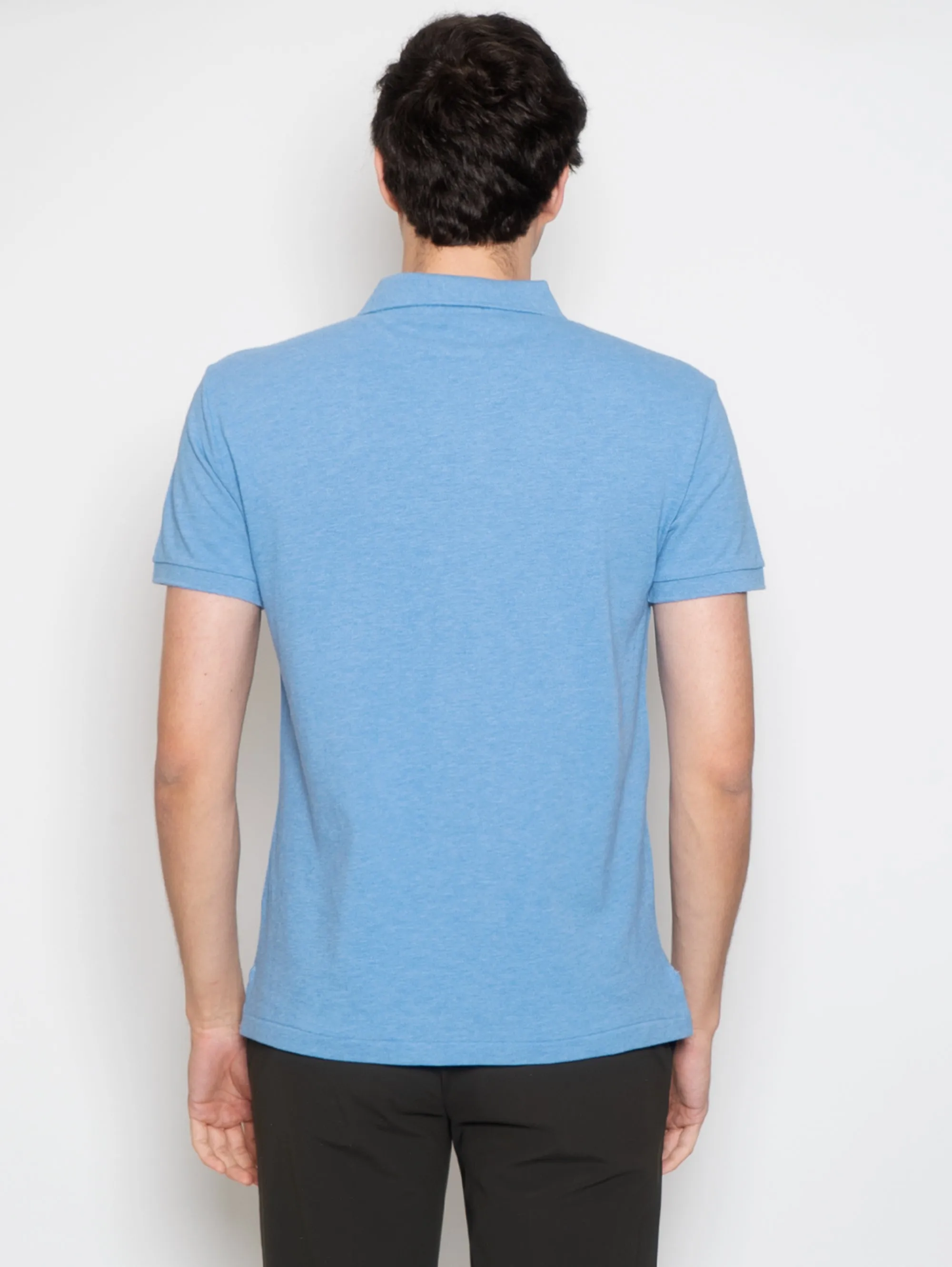 Polo in Mesh Slim Fit Blu
