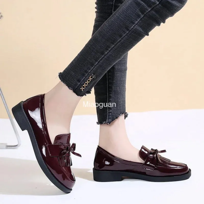 Pretty Patent Leather Loafer Shoes