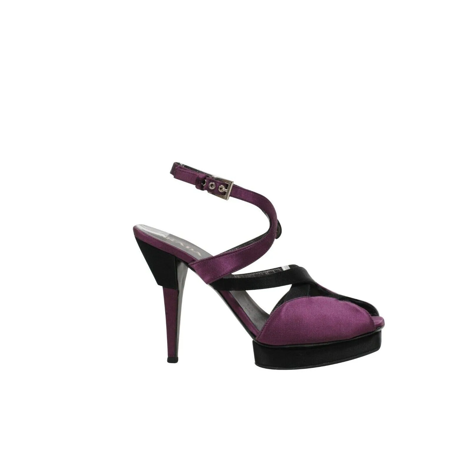 Purple Violet Satin Strap Sandals