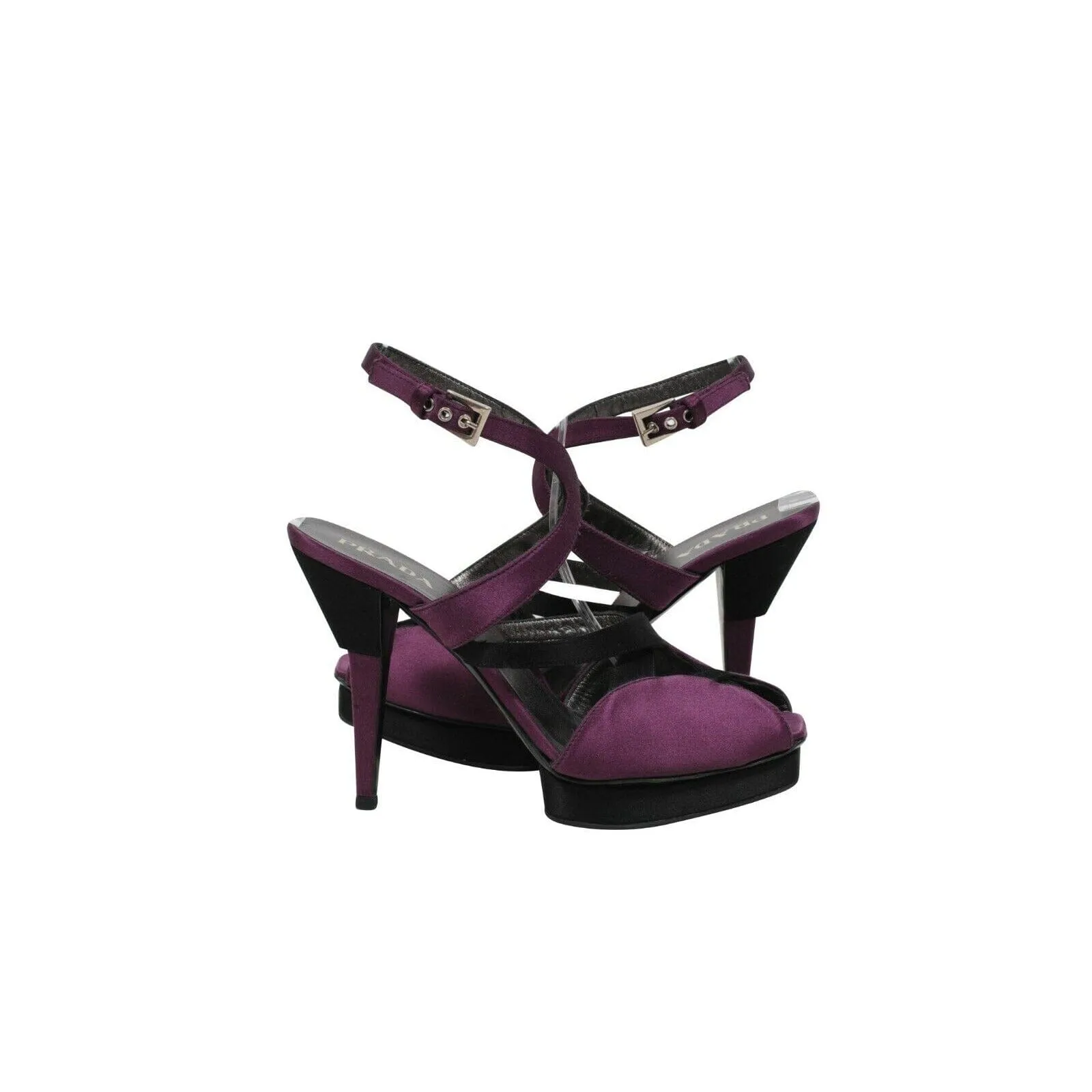 Purple Violet Satin Strap Sandals