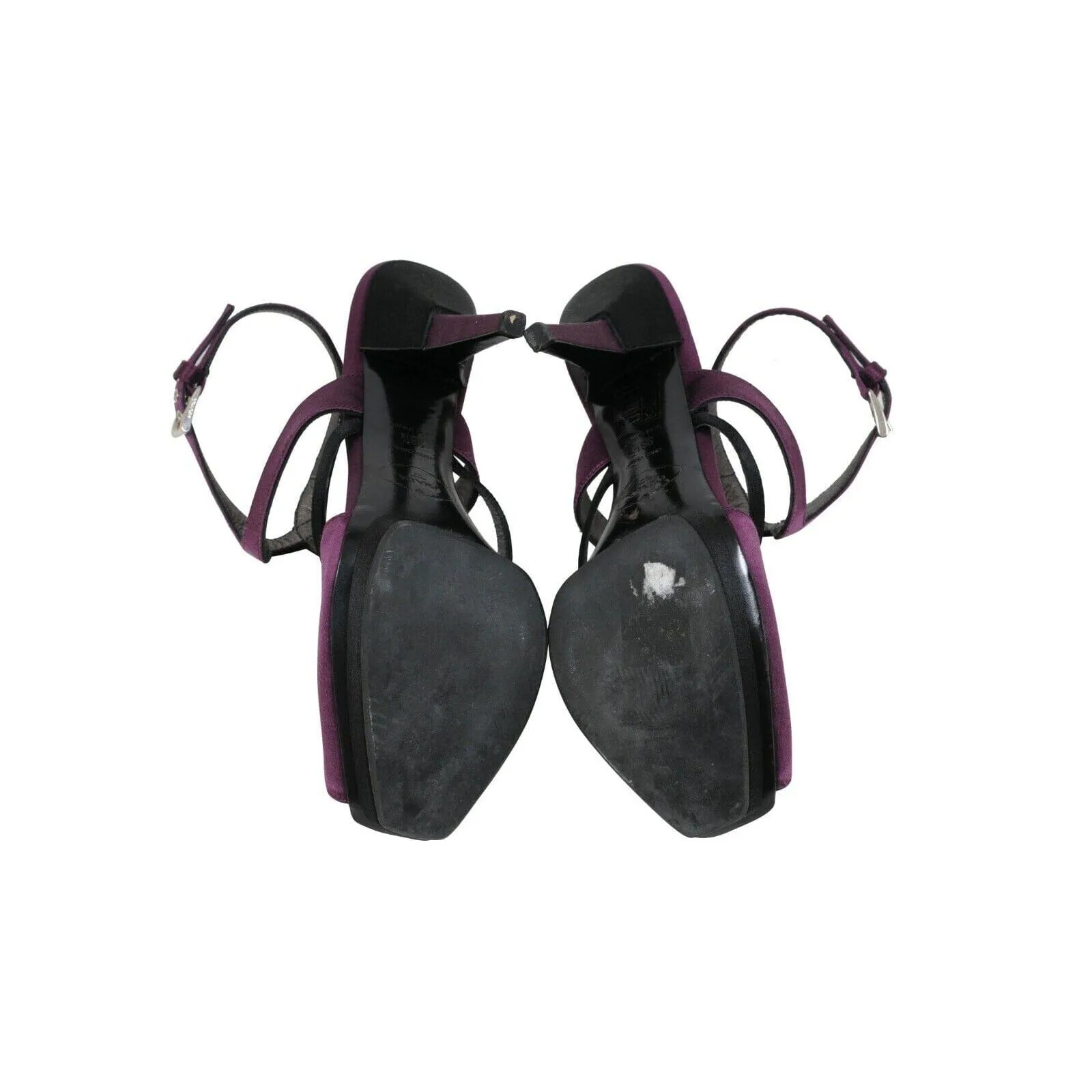 Purple Violet Satin Strap Sandals