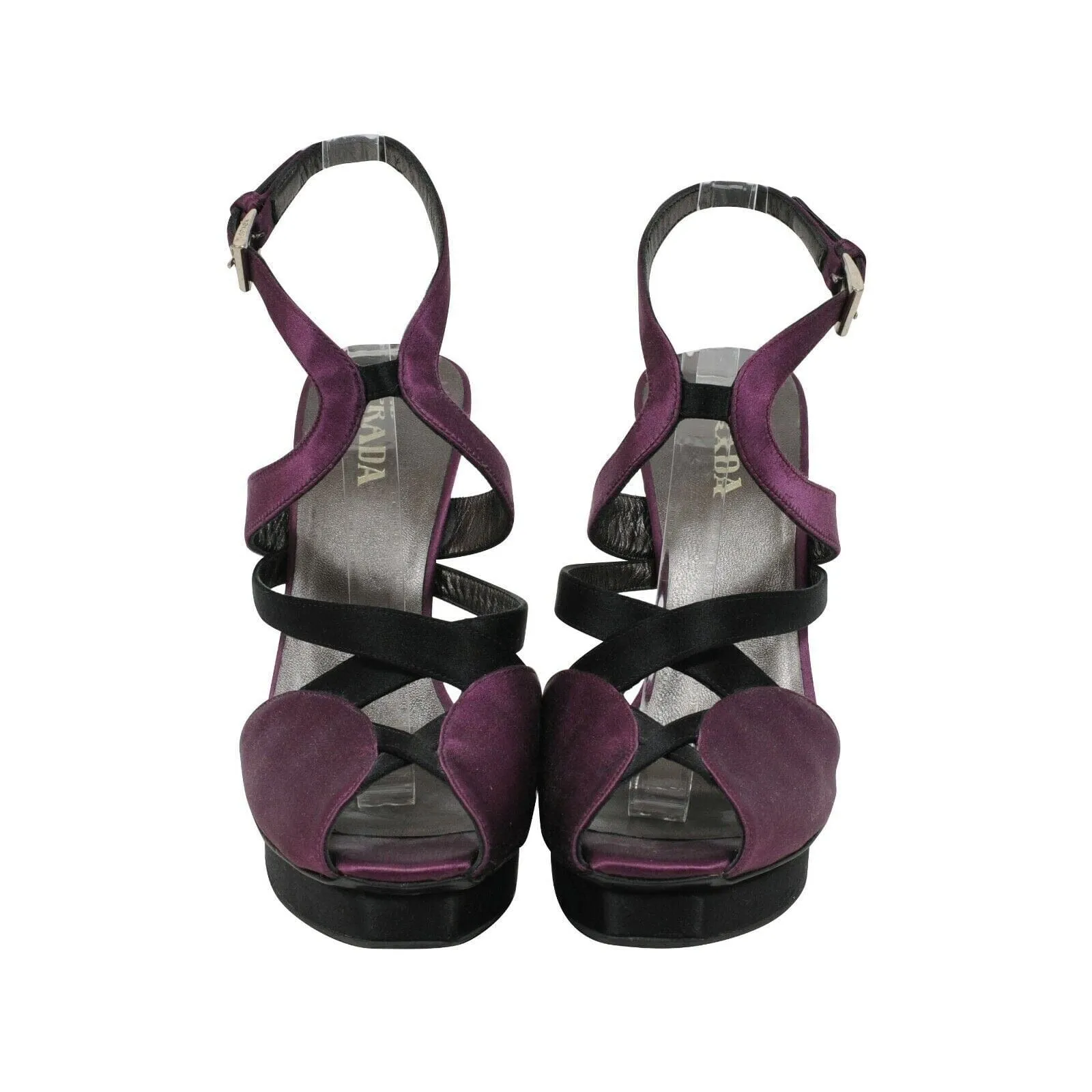 Purple Violet Satin Strap Sandals