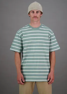 Sea Stripe Tee Green/off white stripe