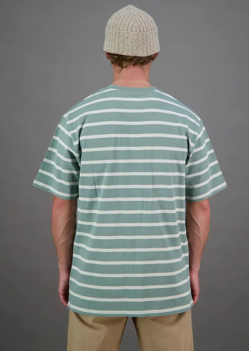 Sea Stripe Tee Green/off white stripe