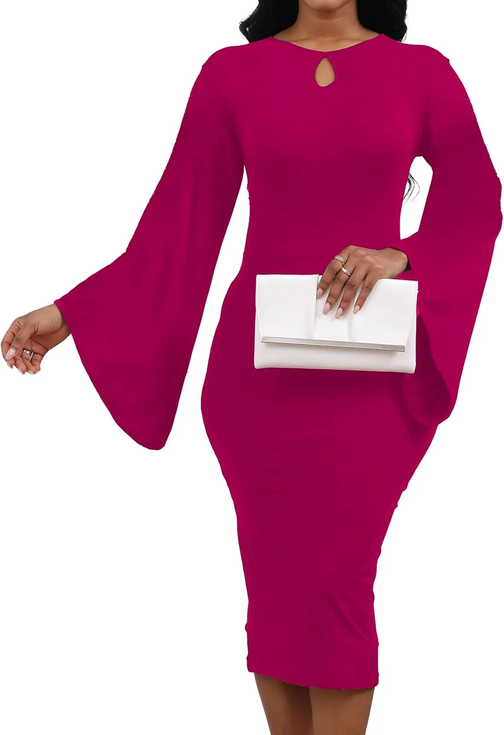 SeNight Women's Elegant Dress Bodycon Work Business Pencil Dresses