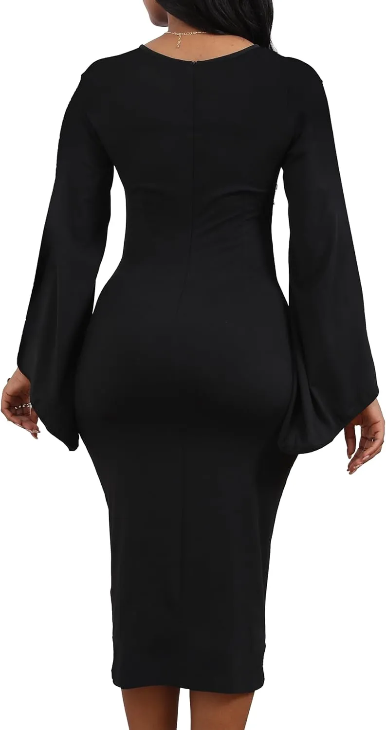 SeNight Women's Elegant Dress Bodycon Work Business Pencil Dresses
