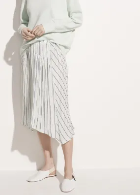 Silky Stripe Crushed Panel Skirt in Mint