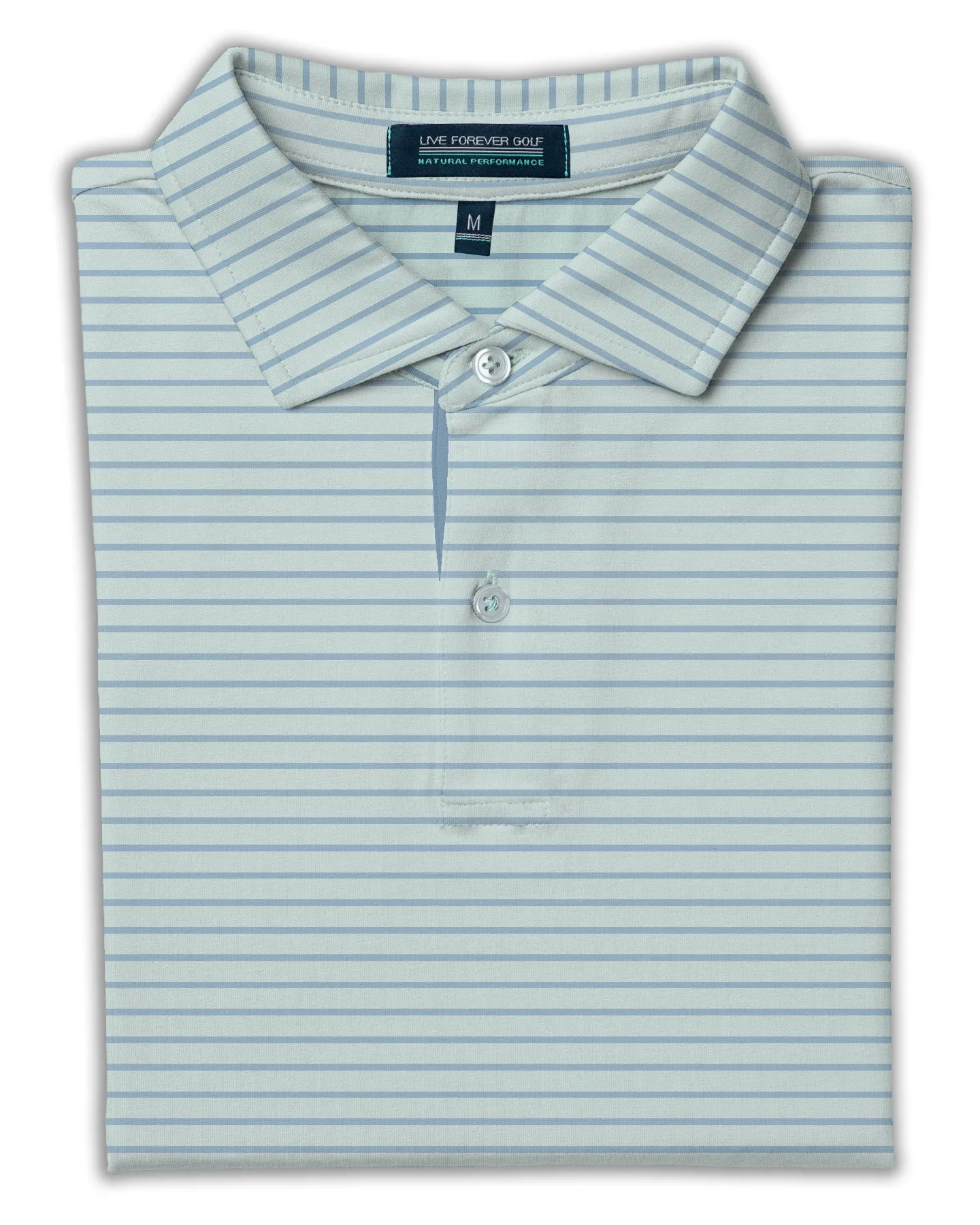Soft Landing Natural Performance Polo - Dusty Aqua Stripe