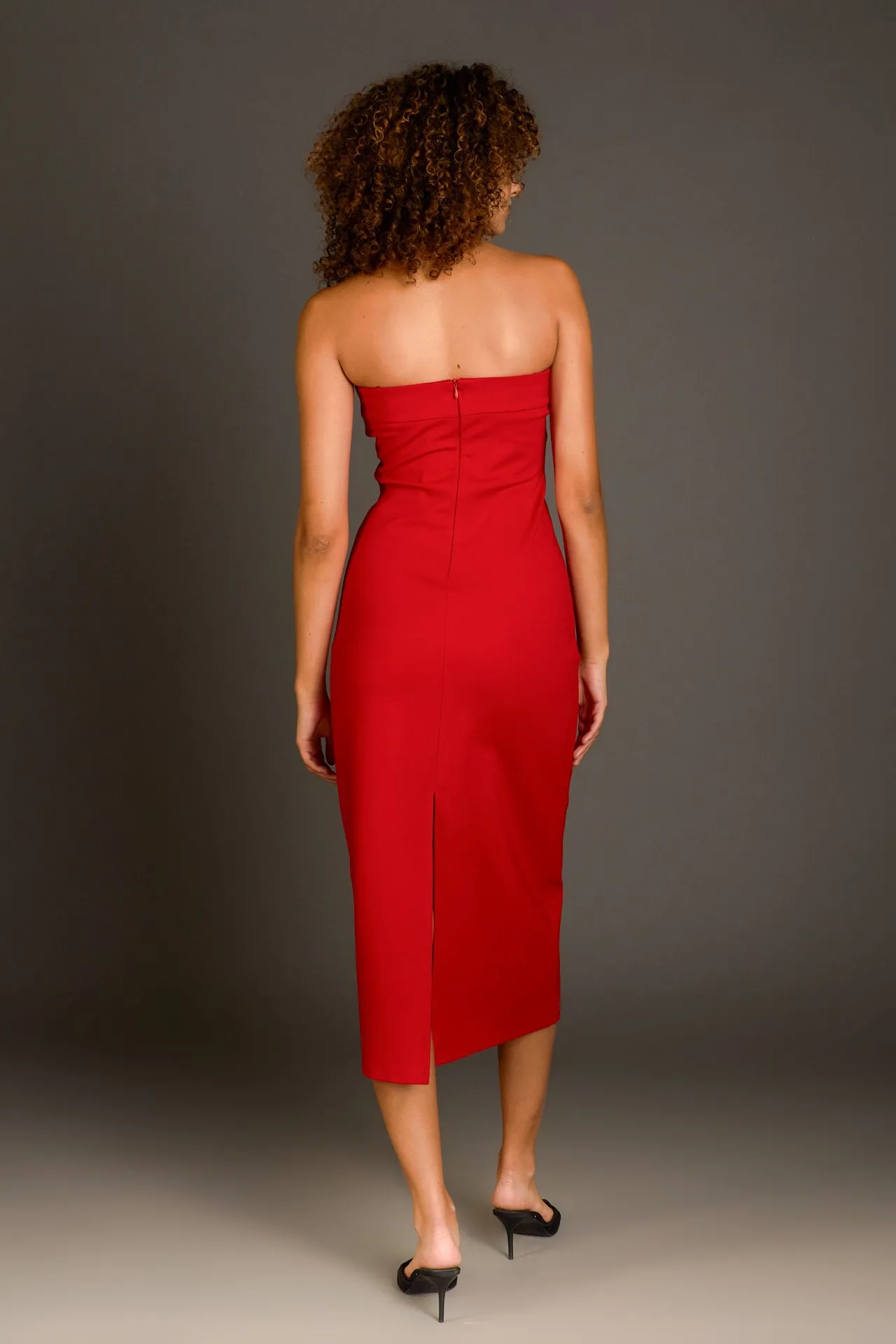 Strapless Bow Midi Dress
