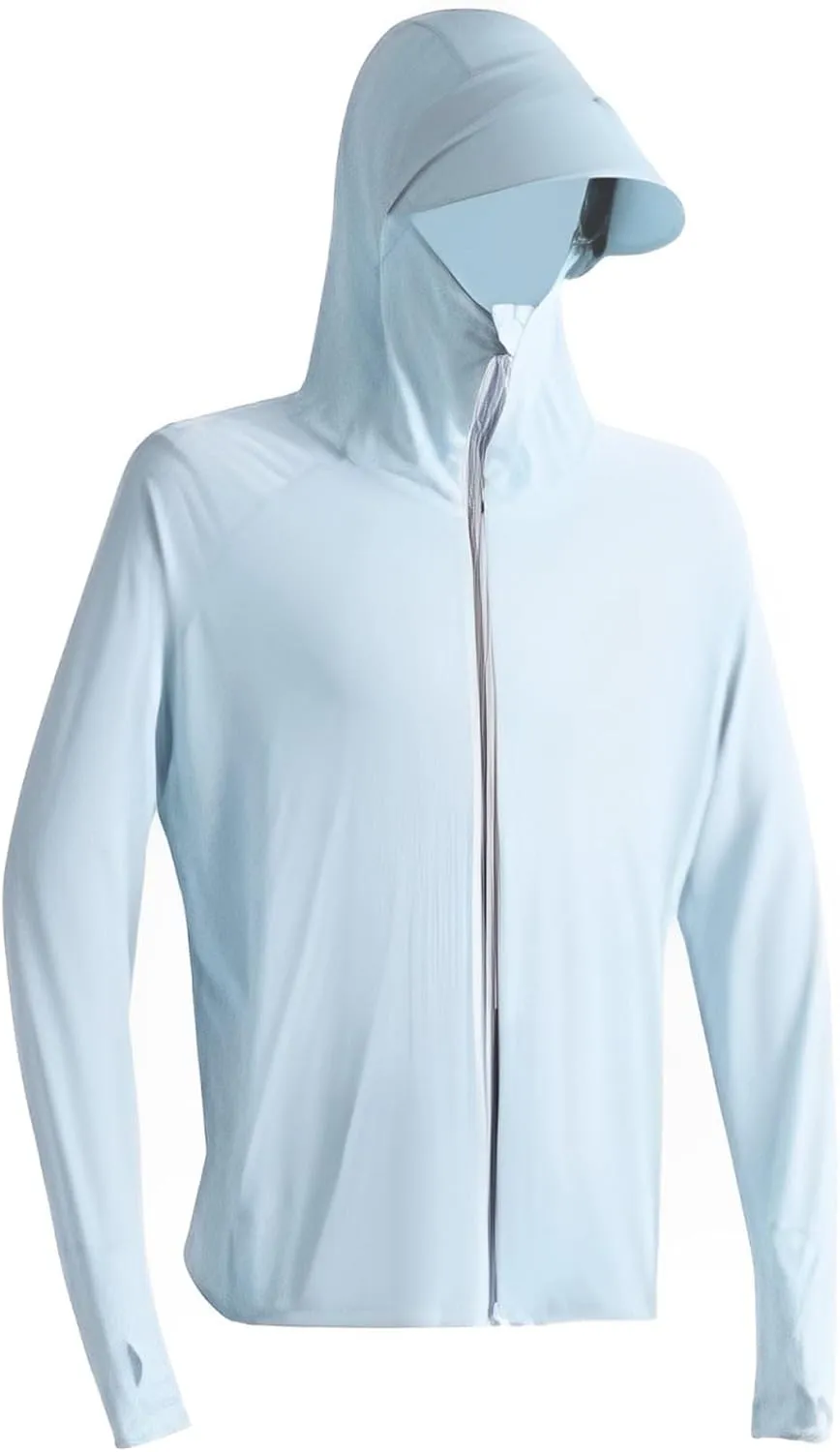 Sun Protection Shirt for Men UPF 50  Long Sleeve Lightweight Breathable Fishing Rash Guard Hoodes Sun Shirt