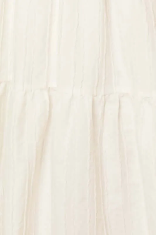 Textured Striped Smocked Back Midi Dress