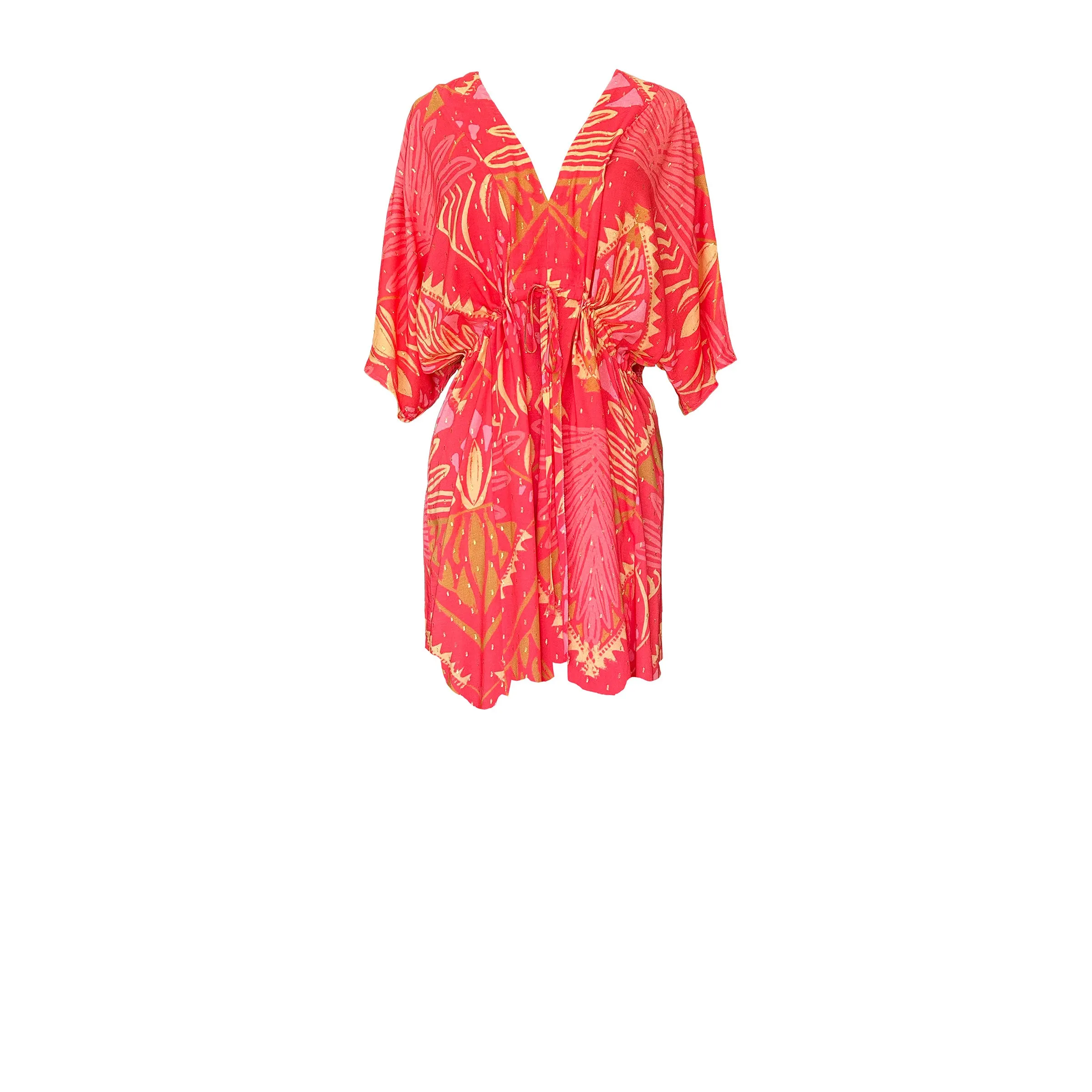 Tribal Coral Kaftan Dress