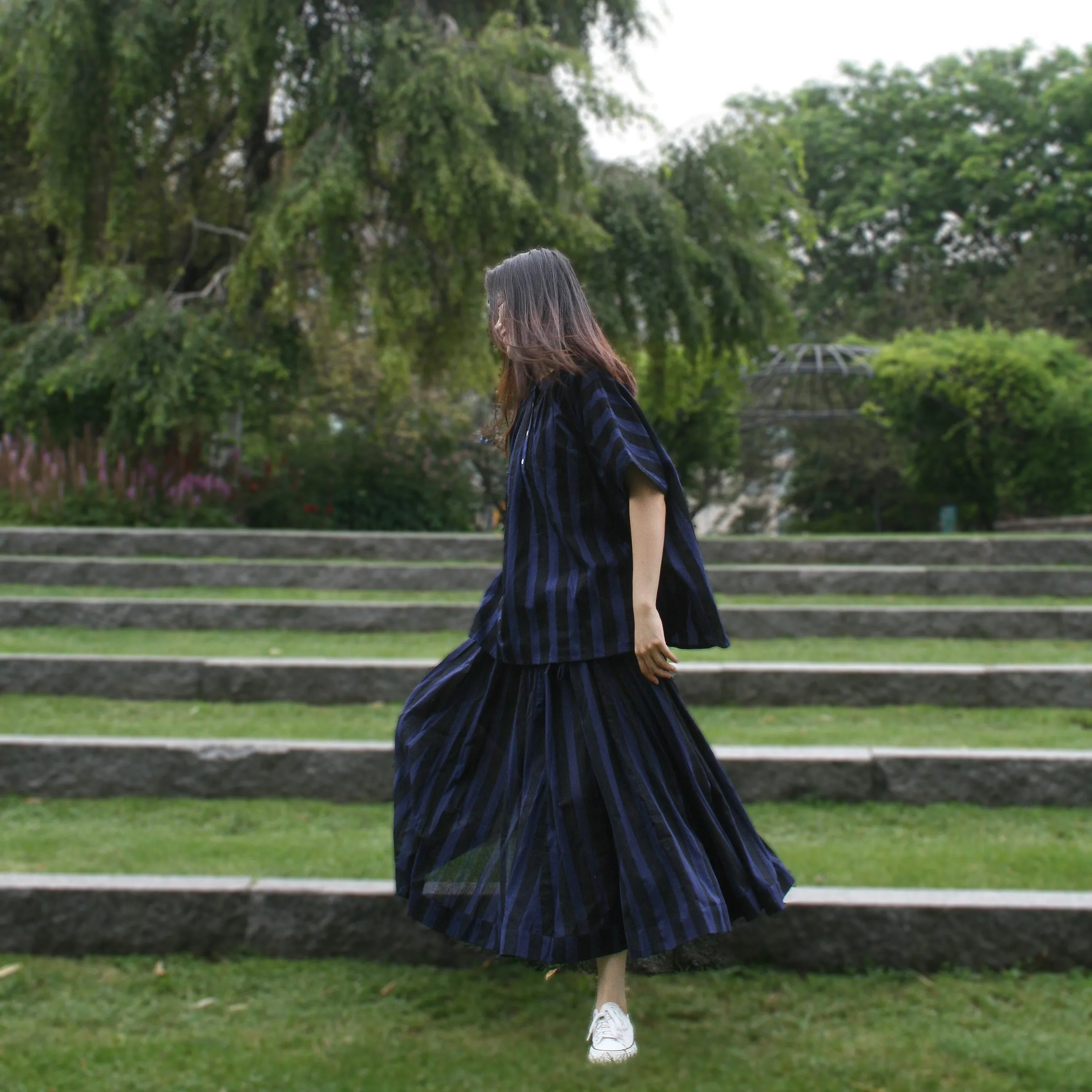 Vivian Skirt in Midnight Stripe