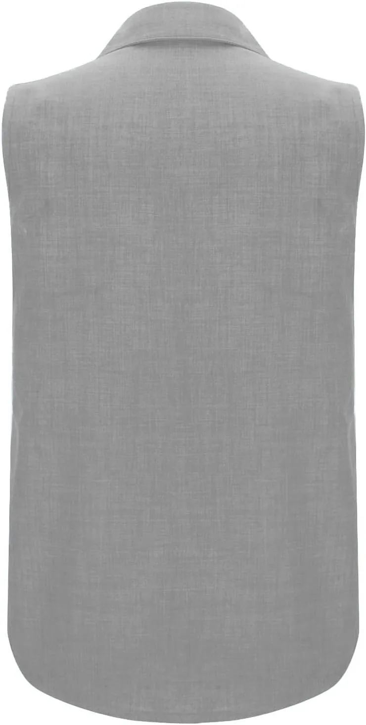 Women's Button-Front Sleeveless Blouse - Lightweight Linen Summer Top, Relaxed Fit & Breathable Design