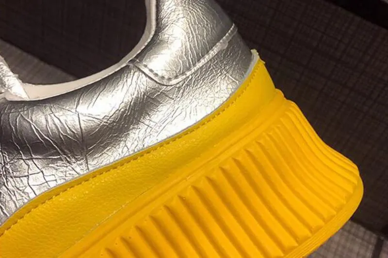Women's Casual Leather Platform Sneakers