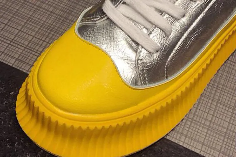 Women's Casual Leather Platform Sneakers